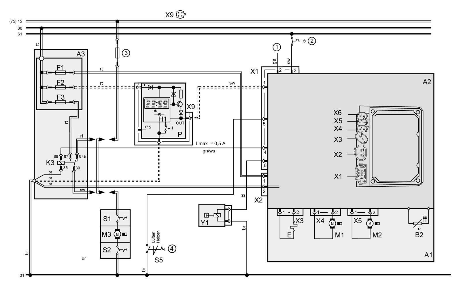 Электросхема Thermo Top E и C (с таймером)