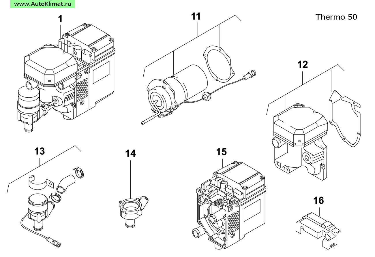 93012C Крышка насоса выход вниз d=20 мм (для помпы U4847 Thermo Top E/C/P, Thermo50) - автономный отопитель Вебасто (Webasto) Каталог 10, Pump, Thermo 50, Thermo Top C