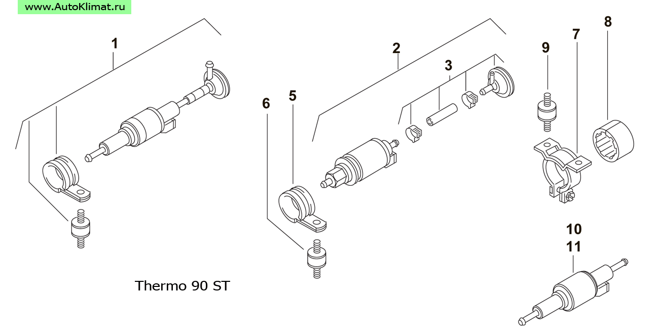 434272 Амортизатор насоса-дозатора М8 - автономный отопитель Вебасто (Webasto) Thermo 90/90 S, Thermo 90 ST