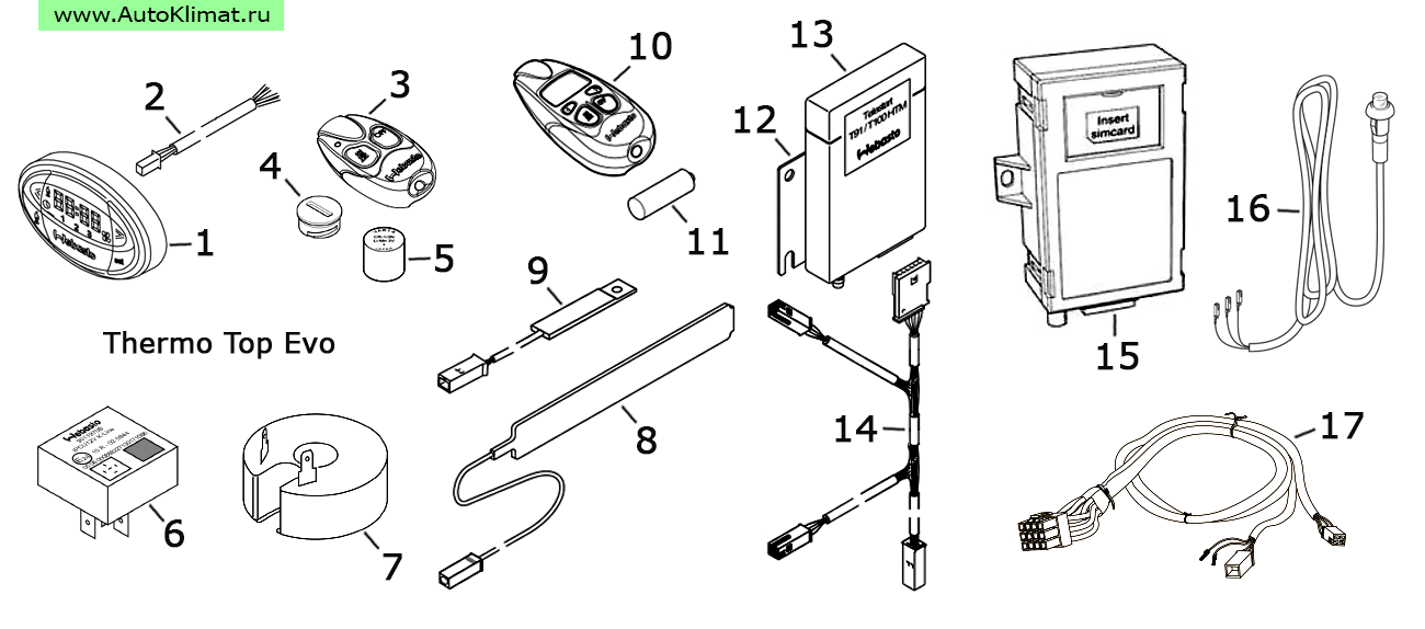 9032129A Орган управления GSM модуль Thermo Call TC4 Entry - автономный отопитель Вебасто (Webasto) Thermo Top Evo 4/5